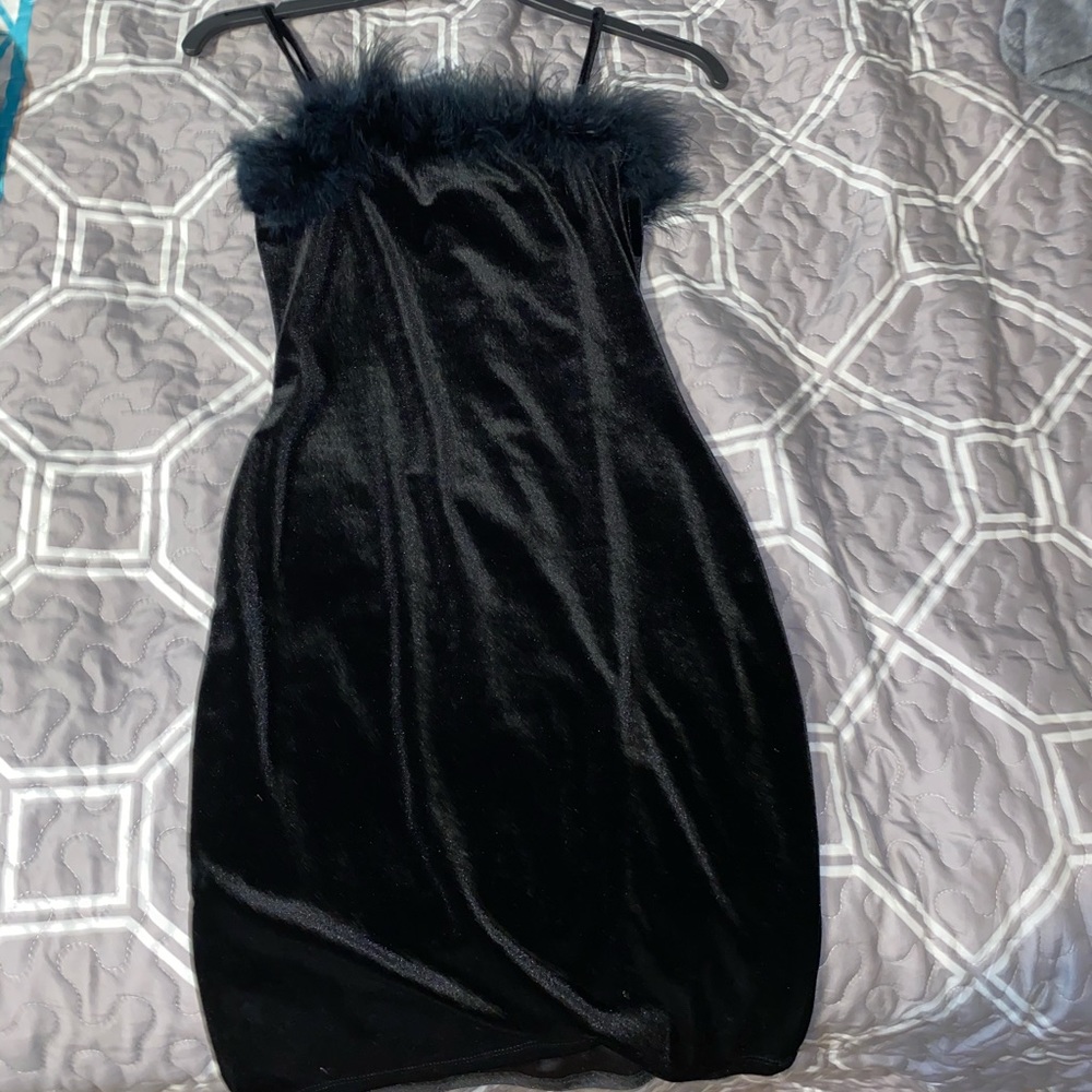 Black velvet dress